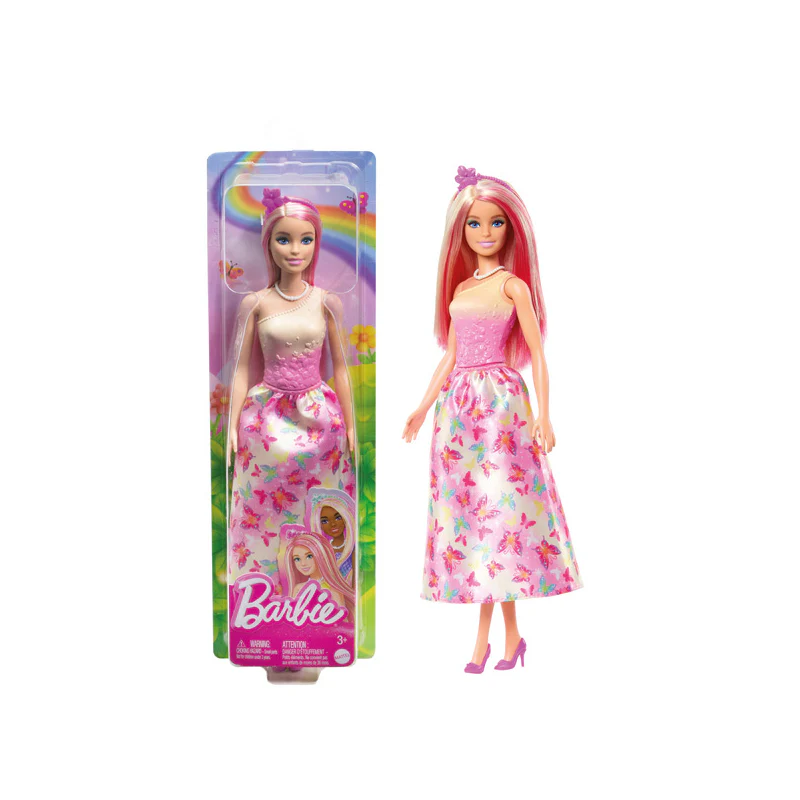 Barbie Royal Puppe Blond-Pinke Haare, Schmetterlingsrock & Bunte Accessoires, HRR08 Barbie, Royal, Puppe, Blond-Pinke, Haare, Schmetterlingsrock, &, Bunte, Accessoires, HRR08