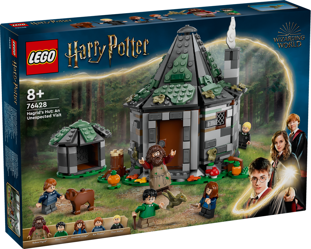 LEGO_76428_Harry_Potter_Hagrids_Hütte:_Ein_unerwarteter_Besuch, Hütte, Draußen, Person, Spielzeug, Gesicht