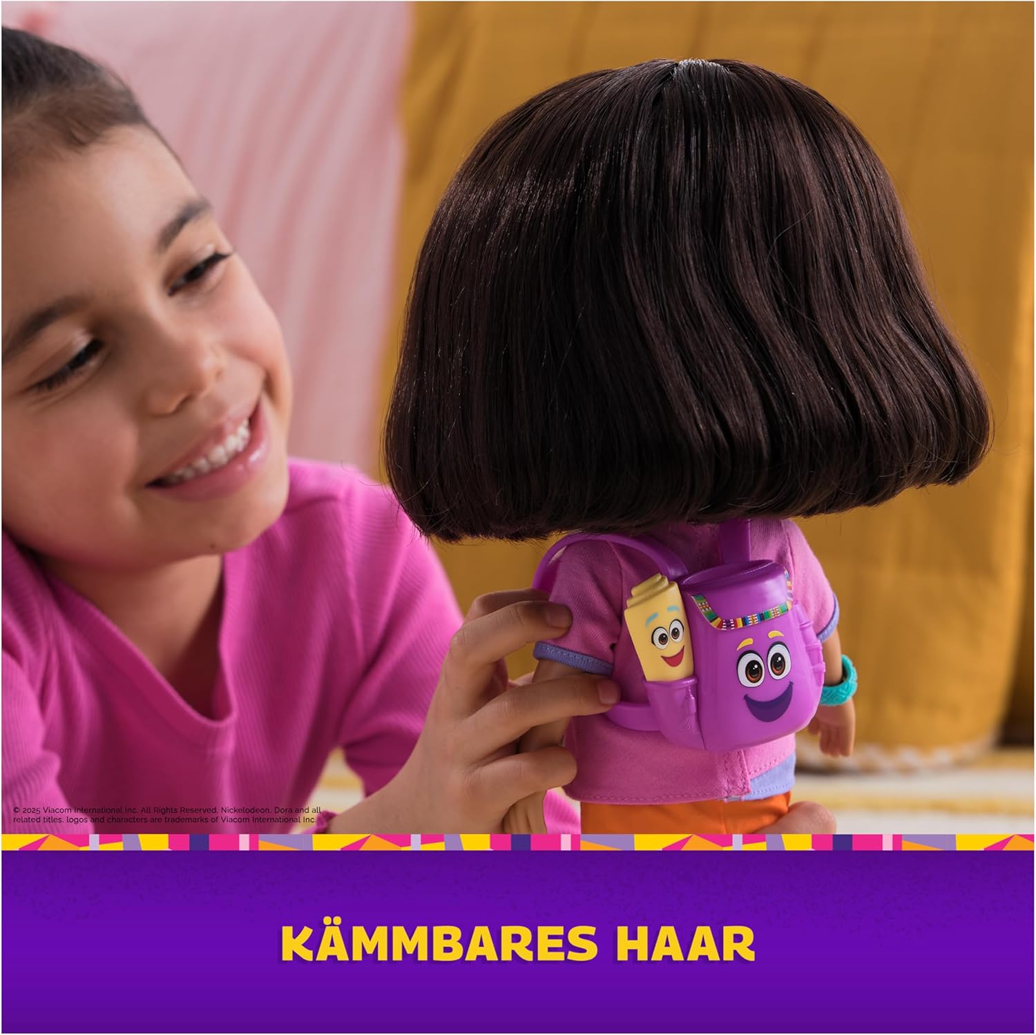 Dora the Explorer Best Friend Puppe Weiche Stoffpuppe mit braunen Haaren, rosa Oberteil und orangefarbener Hose