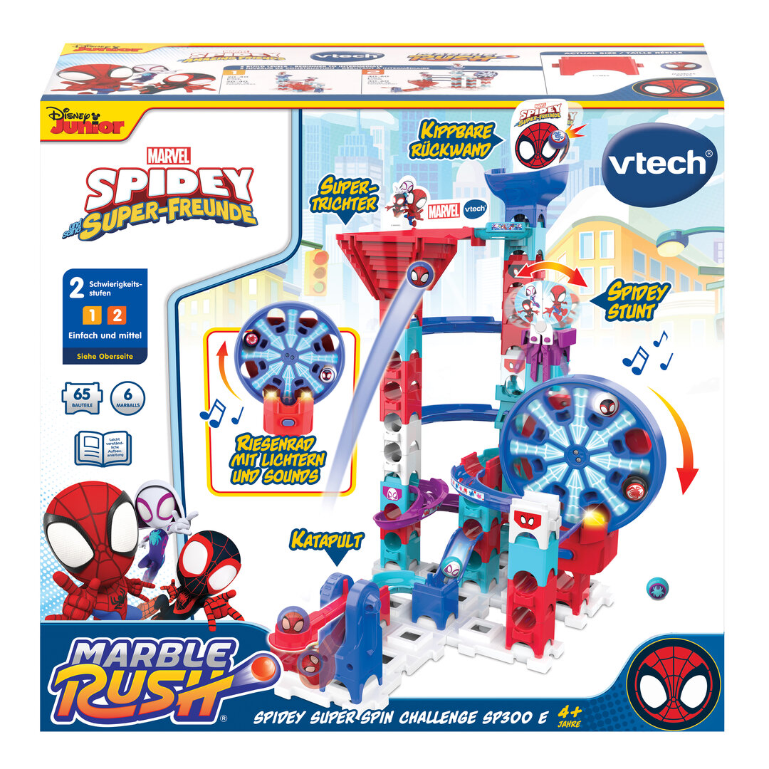 VTech, Marble, Rush, Spidey, Super, Spin, Challenge, 80-561704, Maschine, Rad