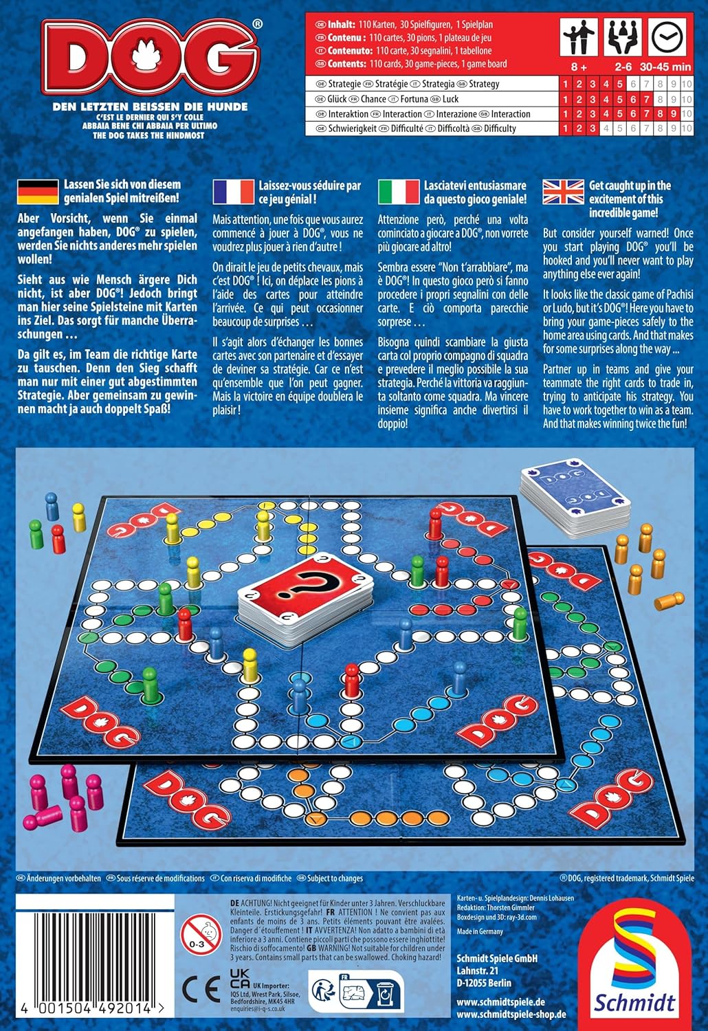 DOG Brettspiel Beliebtes strategisches Gesellschaftsspiel für Familien und Freunde