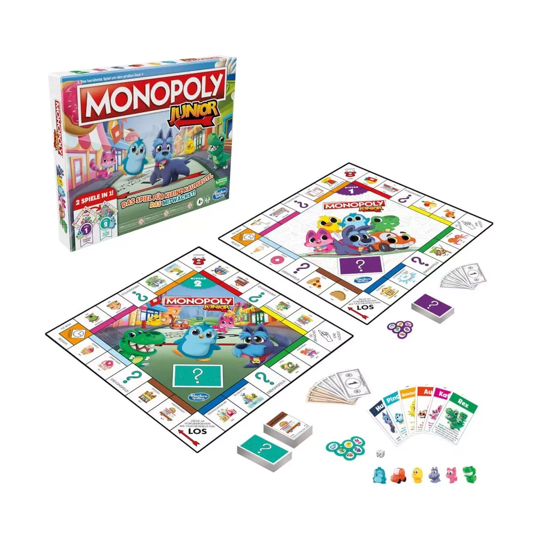 Monopoly, Junior, 2, Games, In, 1, F8562100