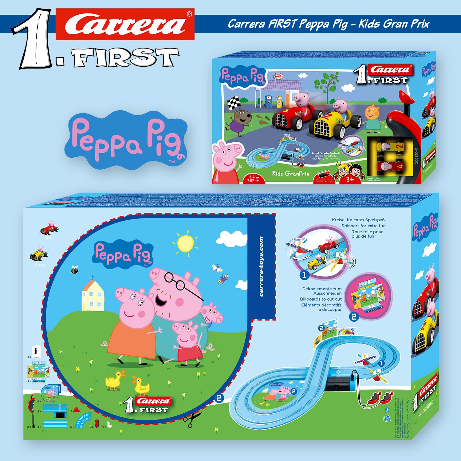 Carrera 20063043 – FIRST Peppa Pig Kids GranPrix Rennbahn ab 3 Jahren