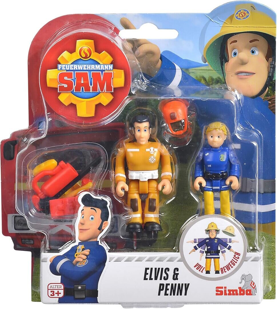 Feuerwehrmann Sam Figuren Doppelpack III, Elvis + Penny, 4-sortiert Feuerwehrmann, Sam, Figuren, Doppelpack, III, Elvis, +, Penny, 4-sortiert, Person, Junge, Kind, Männlich, Spielzeug