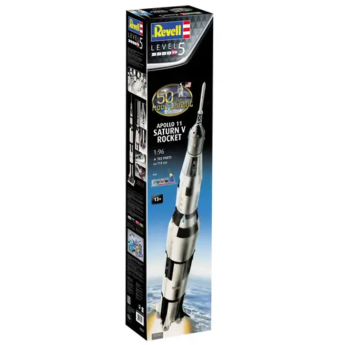 Revell 03704 Millennium Apollo 11 Saturn V Rocket, Revell Modellbausatz mit Basiszubehör