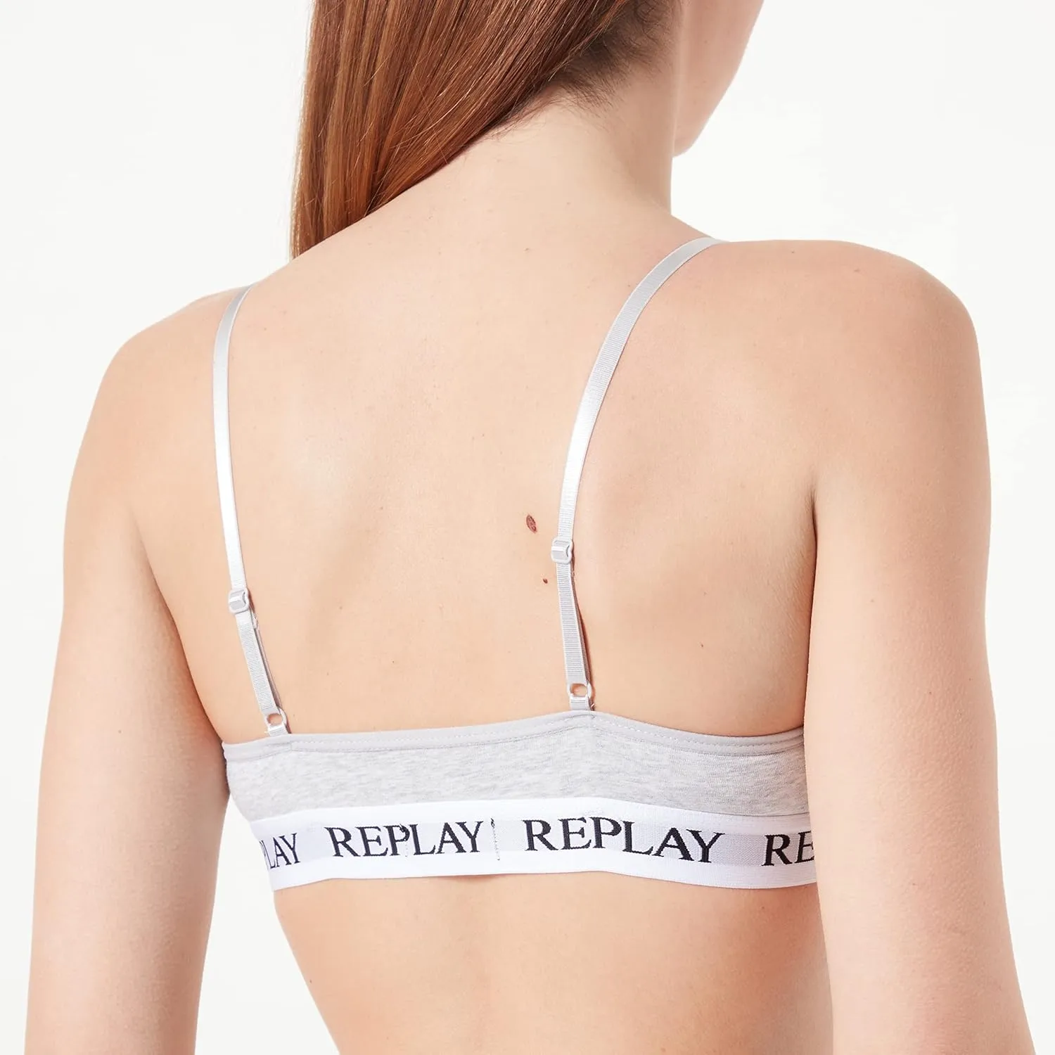 REPLAY Damen Bralette I101298GR - Grau, Casual Soft-BH aus Viskose-Baumwollmix GR. L