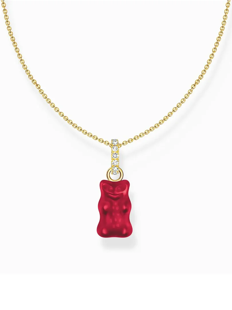 Thomas Sabo Kette Mit Goldbär Länge 45 Cm Rot Vergoldet KE2209-414-10-L45V