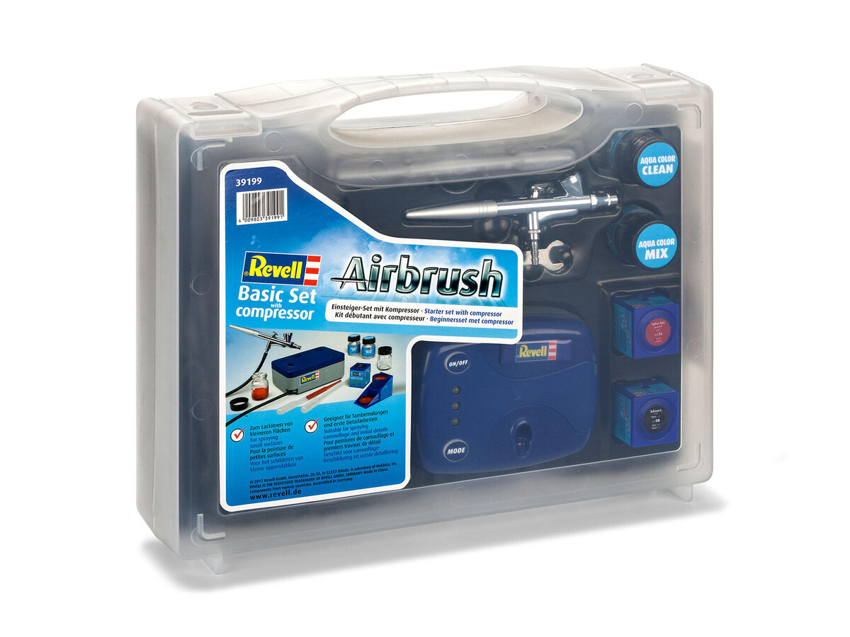 Revell 39199 Basic Set mit Kompressor - Airbrush Komplett-Set für Einsteiger