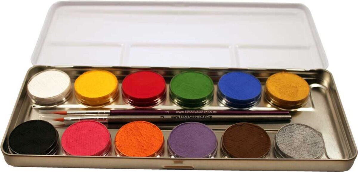 Eulenspiegel 212004 12 Farben Metall-Palette Farbbehälter, Palette, Eishockey-Puck, Eislaufen, Sport, Farbbehälter, Palette, Eishockey-Puck, Eislaufen, Sport, Farbbehälter, Palette, Eishockey-Puck, Eislaufen, Sport