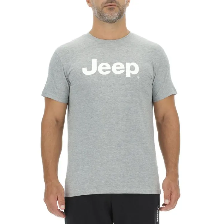 JEEP Herren T-Shirt O103218GR - Grau mit großem Jeep-Logo GR. XXL