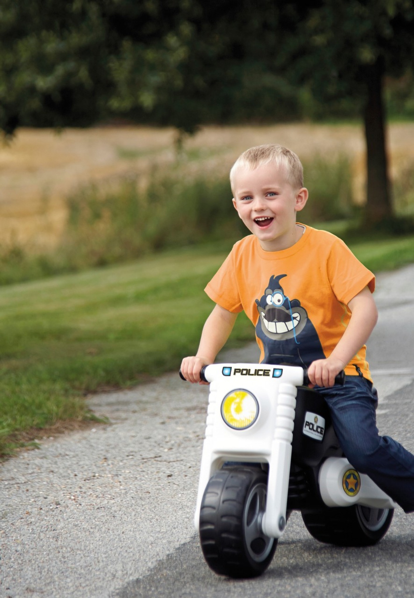 Dantoy 3370 Polizei Motorrad - Kinderfahrzeug mit 2 Rädern, L: 72 cm