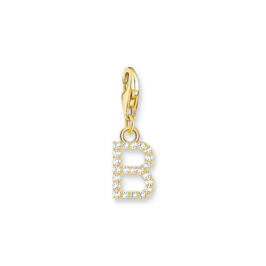 Thomas Sabo Anhänger Charm-Club Buchstabe B Vergoldet Gelbgold Zirkonia Weiß 1965-414-14 Thomas, Sabo, Anhänger, Charm-Club, Buchstabe, B, Vergoldet, Gelbgold, Zirkonia, Weiß, 1965-414-14, Zubehor, Ohrring, Schmuck