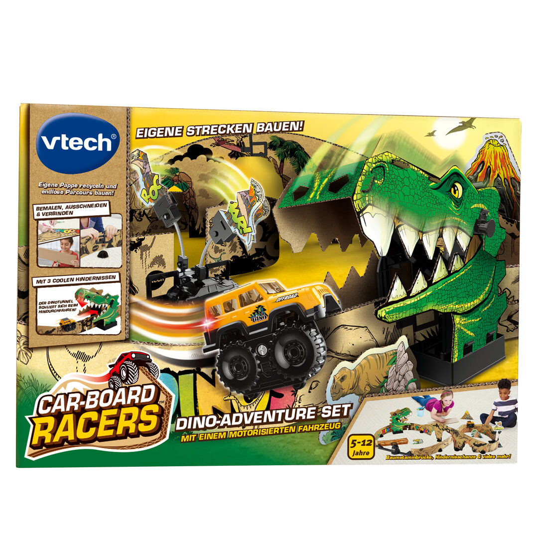VTech, Car-Board, Racers, Dino-Adventure, Set, 80-563304, Maschine, Rad, Person