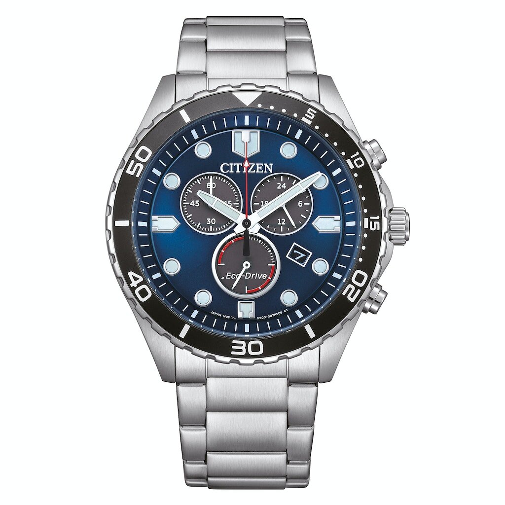 CITIZEN_AT256084L_Herren_Chronograph_Silber_Blau, Armbanduhr, Arm, Körperteil, Person