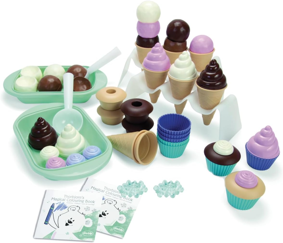 Dantoy 7053 BIO Cupcake- und Eisset - 56-teiliges Spielset für Kinder ab 2 Jahren