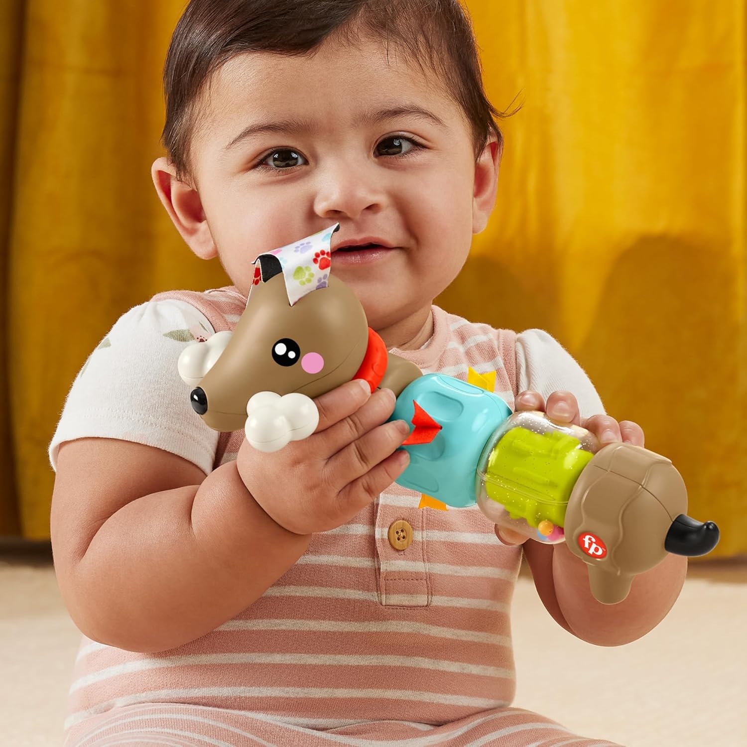 Fisher-Price Versteckter Dreh-Dackel - Interaktives Babyspielzeug (HTW91)