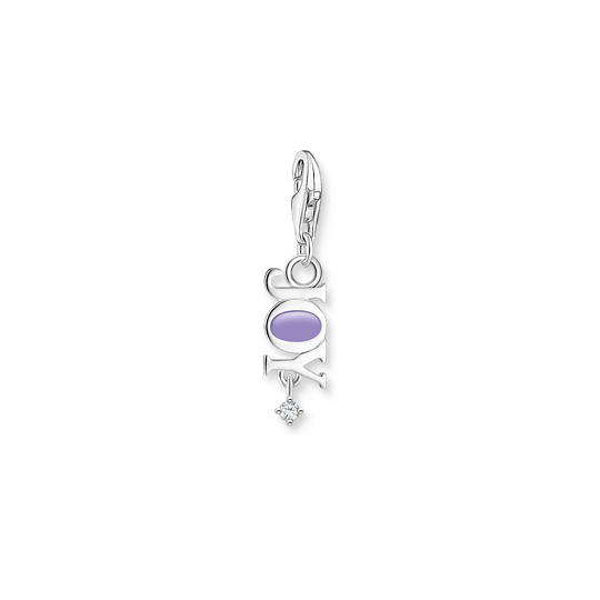 Thomas, Sabo, Anhänger, Charm-Club, 925, Sterling, Silber, Kaltemail, Zirkonia, Violett, Charmista, Charms, 2008-041-13, Zubehor, Ohrring, Schmuck