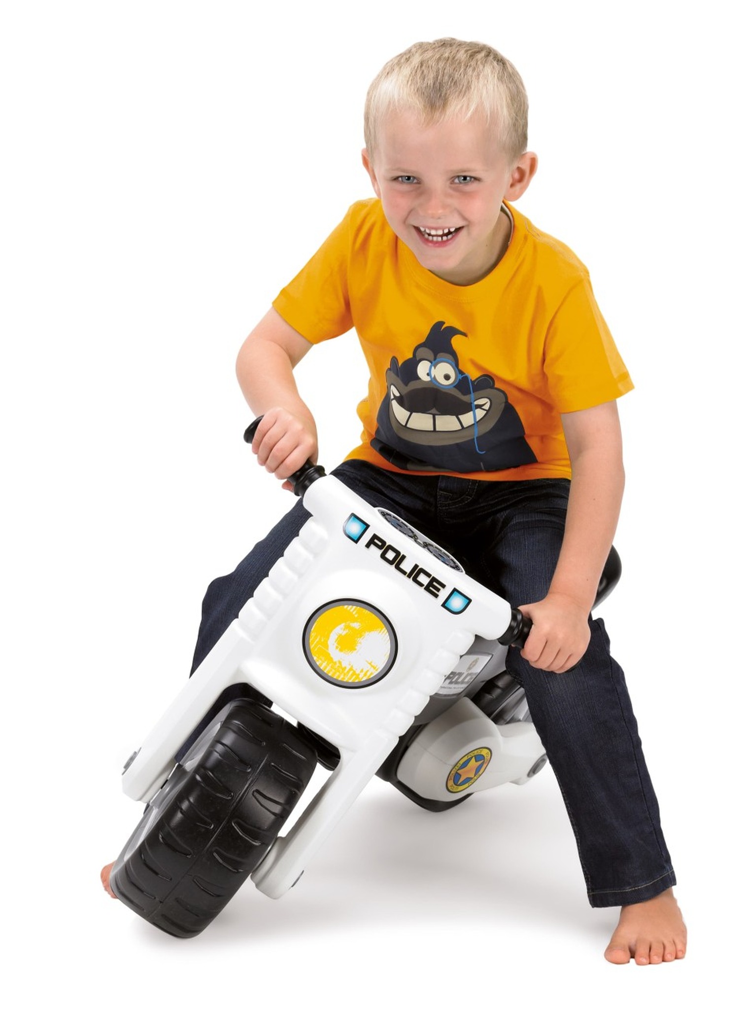 Dantoy 3370 Polizei Motorrad - Kinderfahrzeug mit 2 Rädern, L: 72 cm