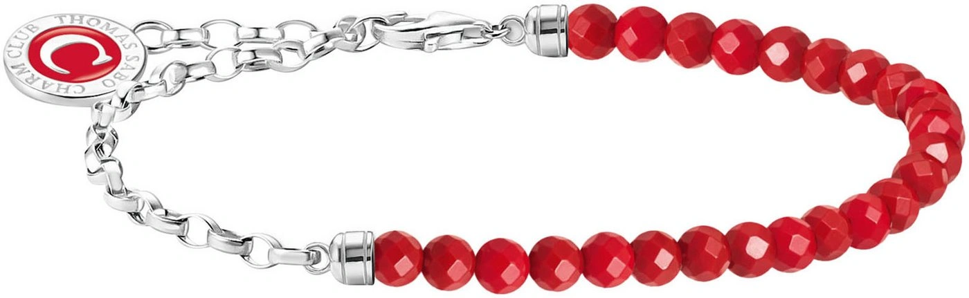 Thomas Sabo Armband Rote Beads Glieder Länge 19 Cm Silber A2130-007-10-L19V Thomas Sabo Armband Rote Beads Glieder Länge 19 Cm Silber A2130-007-10-L19V
