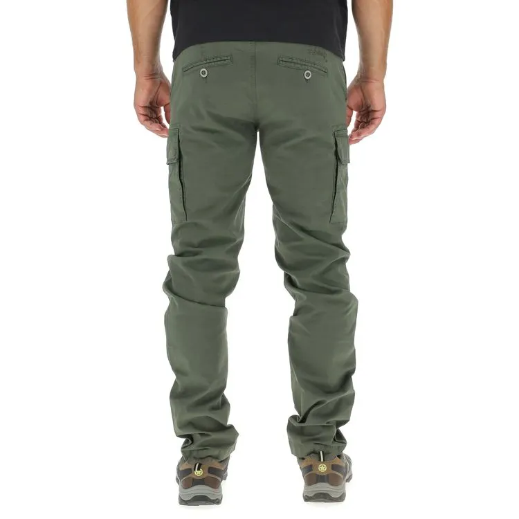 JEEP Herren Cargohose O102594KA - Khakifarbene Cargohose mit Seitentaschen GR. 54