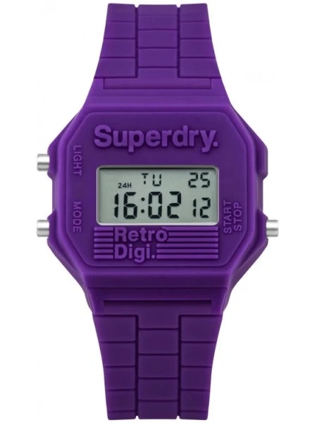 Superdry SYL201V - Unisex-Digitaluhr, 37 mm, Lila, Gummiarmband Superdry SYL201V - Unisex-Digitaluhr, 37 mm, Lila, Gummiarmband