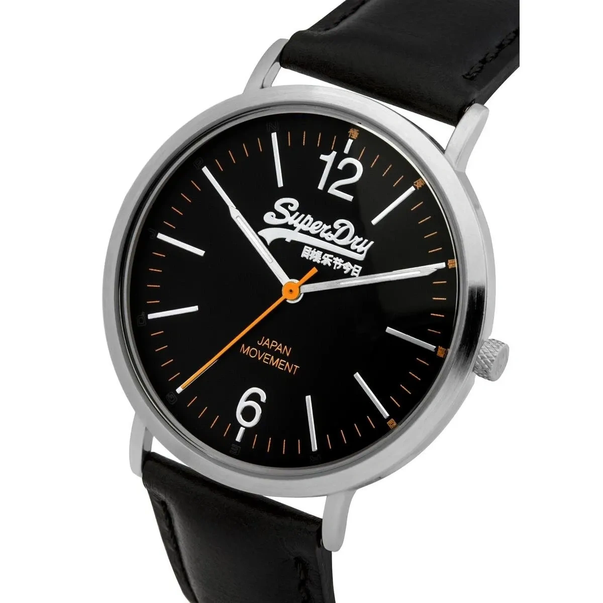 Superdry SYG194B - Herrenuhr, 40 mm, Stahlgehäuse & Lederband Superdry SYG194B - Herrenuhr, 40 mm, Stahlgehäuse & Lederband