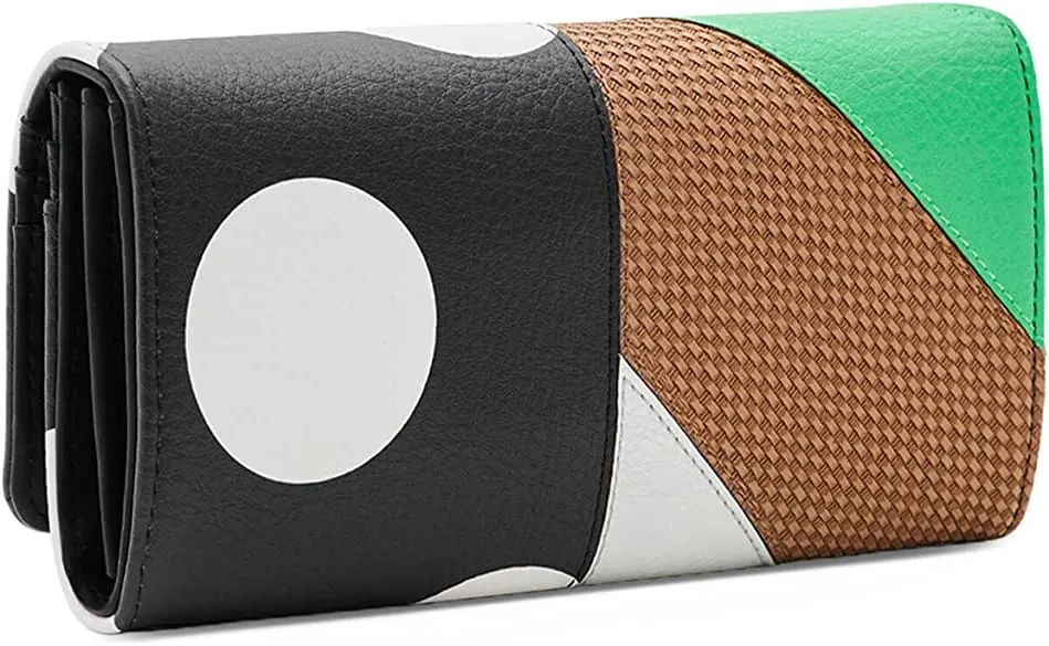 Desigual Damen Geldbörse - Bunte Kunstleder-Geldbörse im Patchwork-Design 23SAYP232000