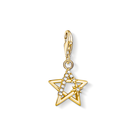Thomas Sabo Anhänger Charm-Club Stern Mit Steinen Gold Thomas, Sabo, Anhänger, Charm-Club, Stern, Mit, Steinen, Gold, Zubehor, Ohrring, Schmuck