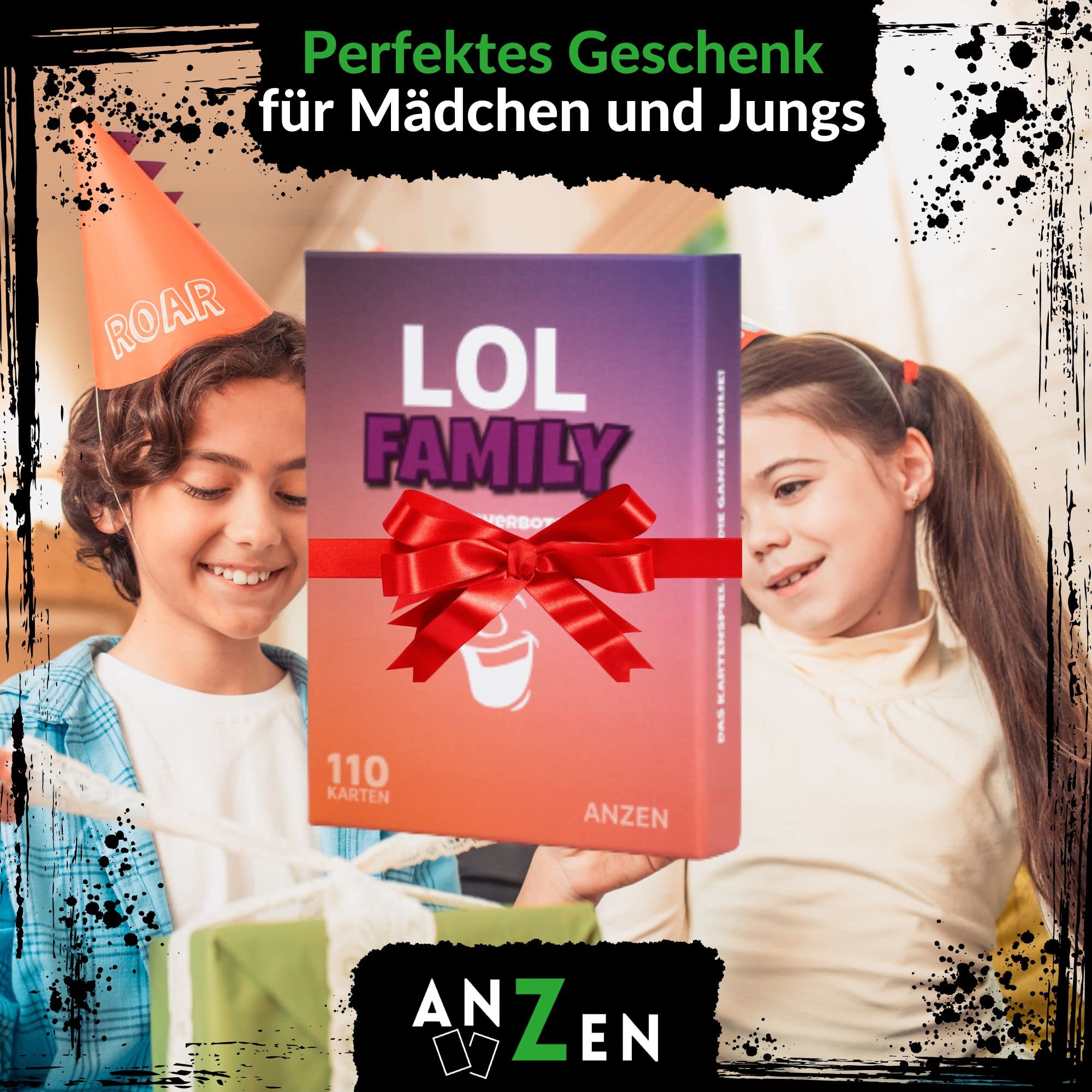ANZEN - LOL FAMILY - Lachen "verboten" DE Hut, Werbung, Plakat, Buch, Person