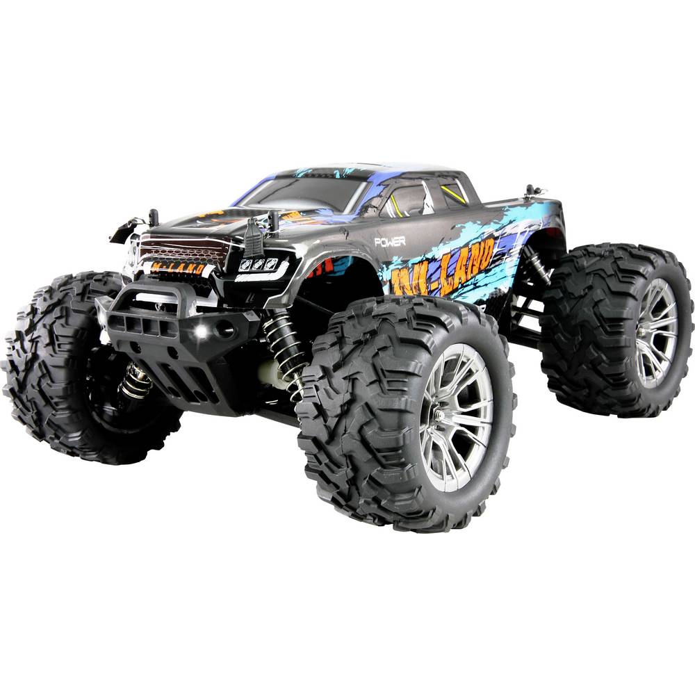 AMEWI M-Land Monstertruck 48km/h 4WD 1:16 RTR blau Maschine, Rad, Buggy, Fahrzeug, Auto