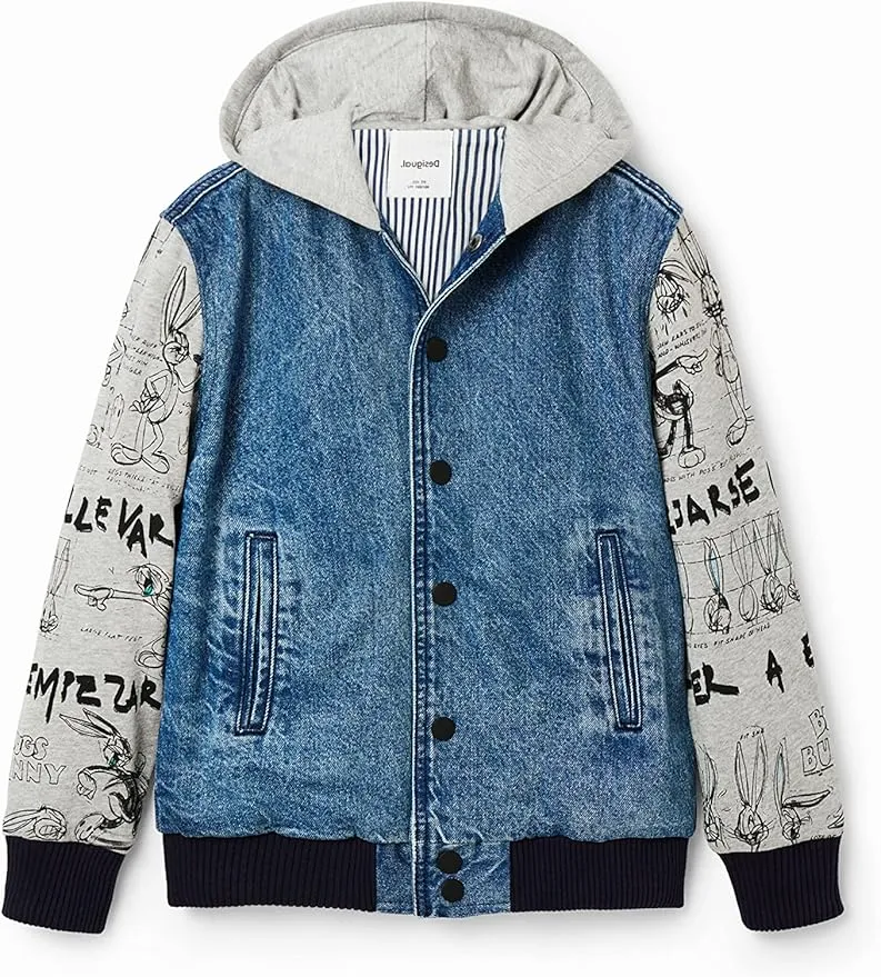 Desigual Jungen Jacke - Jeansjacke mit Bugs-Bunny-Motiv 23SBED015008