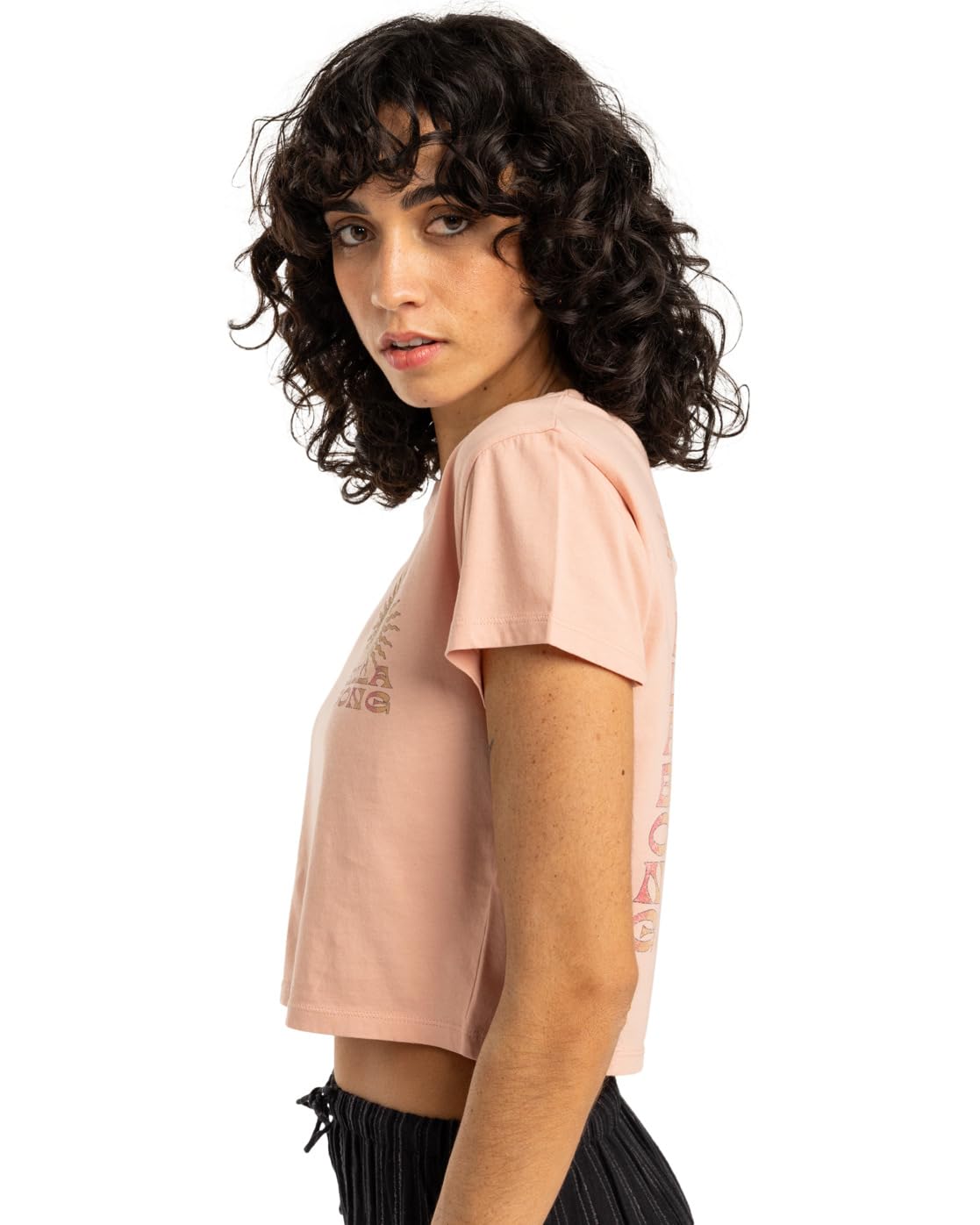 Billabong Vibes Around – T-Shirt mit kurzen Ärmeln für Frauen, Hellorange GR. L