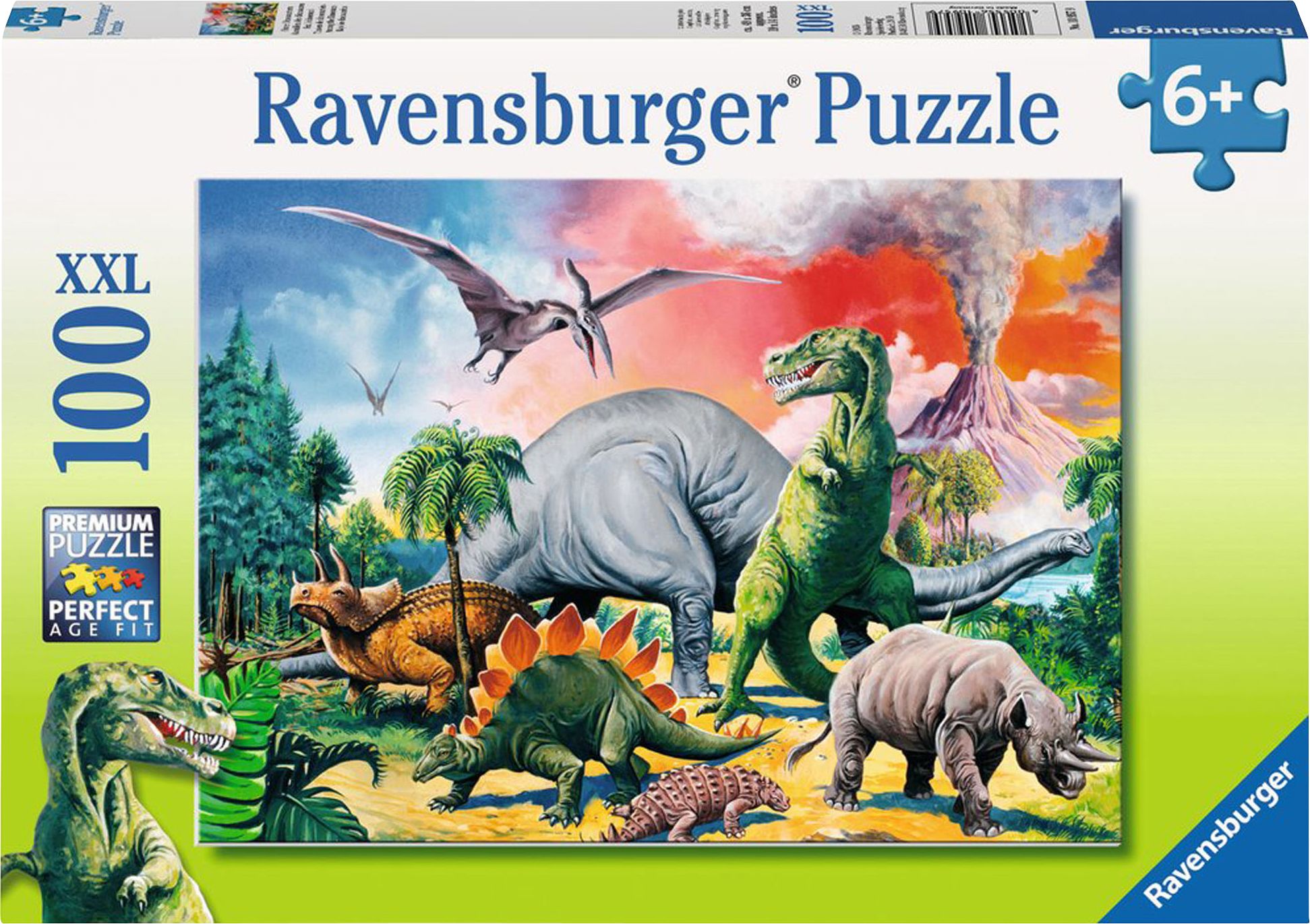 Ravensburger 10957 Puzzle Unter Dinosauriern 100 Teile XXL Tier, Dinosaurier, Reptil, T-Rex, Vogel