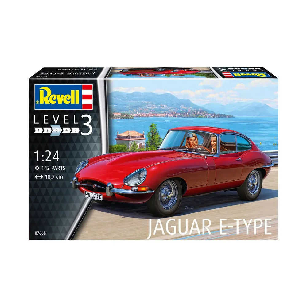 Revell 07668 Jaguar E-Type (Coupé) – Sportwagenklassiker Modell 1:24