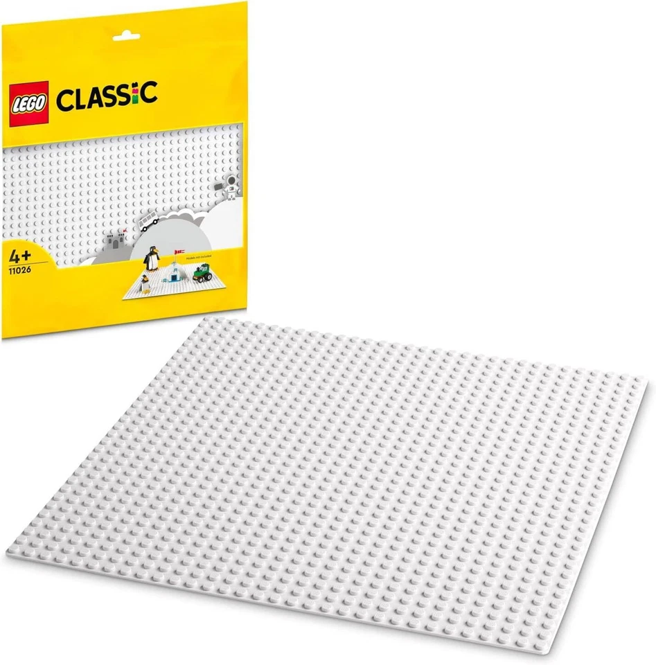 LEGO Classic Weiße Bauplatte 11026 – 32×32 Noppen, weiß, als Baubasis