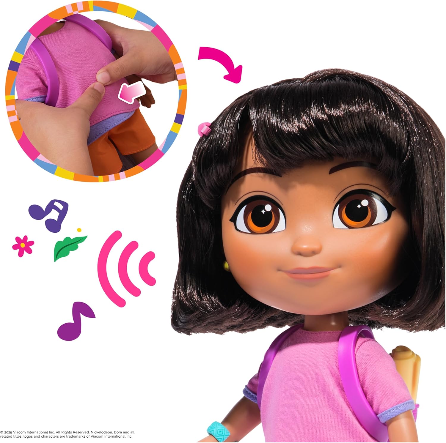Dora the Explorer Best Friend Puppe Weiche Stoffpuppe mit braunen Haaren, rosa Oberteil und orangefarbener Hose