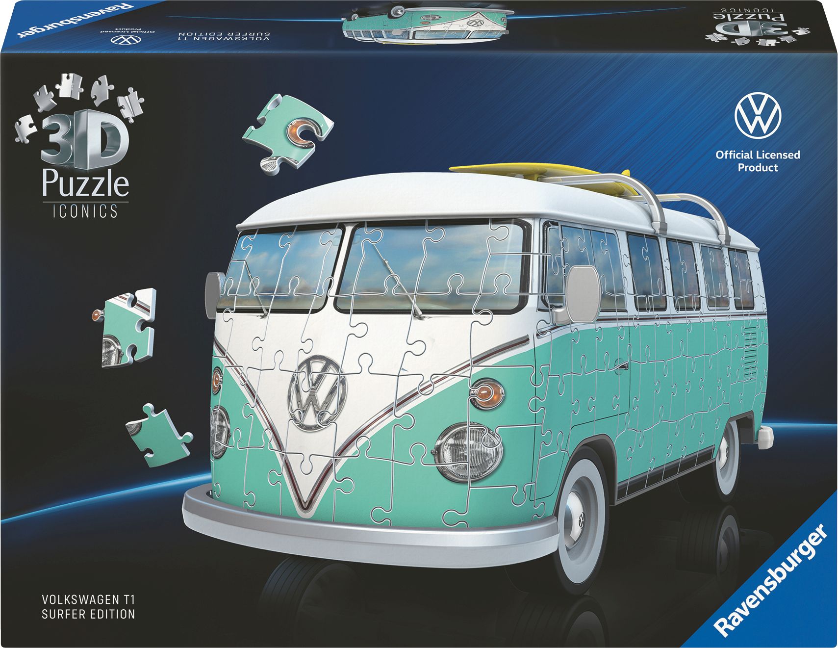 Ravensburger 3D Puzzle Iconics: 12008035 Volkswagen T1 Eine echte Ikone der Automobilgeschichte. Der VW Bulli im Mod Ravensburger, 3D, Puzzle, Iconics:, 12008035, Volkswagen, T1, Eine, echte, Ikone, der, Automobilgeschichte., Der, VW, Bulli, im, Mod, Wohnwagen, Transport, Transporter, Fahrzeug, Bus