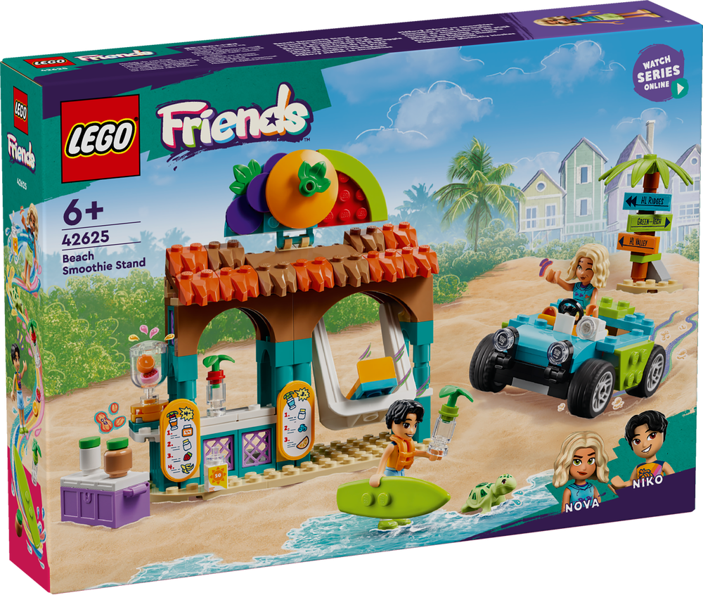 LEGO_42625_Friends_Smoothie-Stand_am_Strand_Spielset, Maschine, Rad, Spielzeug, Person, Spielbereich
