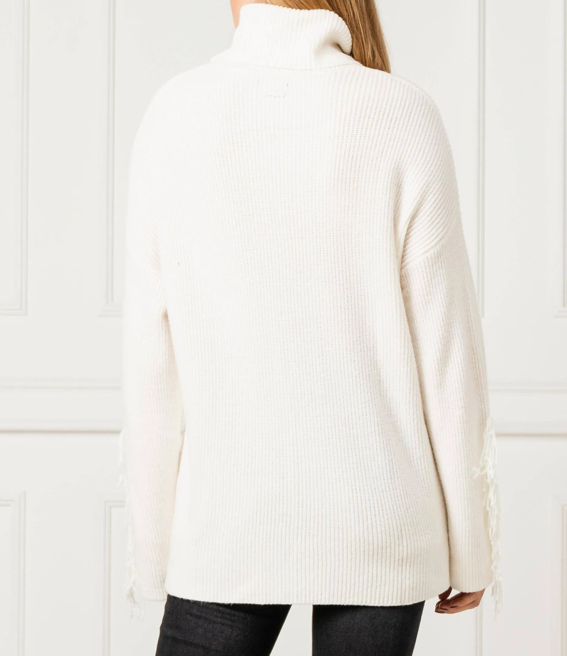 Desigual Damen Pullover „Bann“ - Zopfmuster mit Fransen 19WWJFAG GR. L