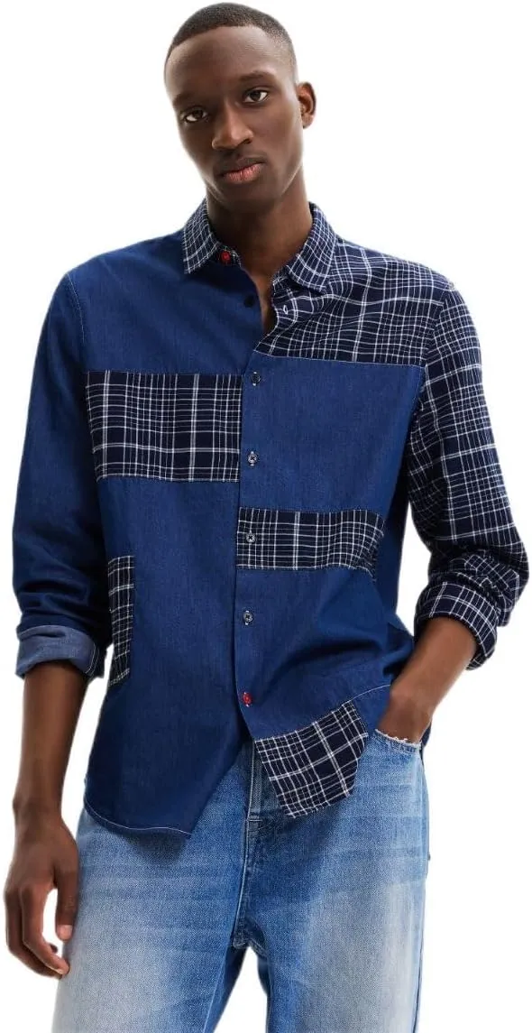 Desigual Herren Hemd - Blau, Kariert 22WMCW195008/XL GR. XL