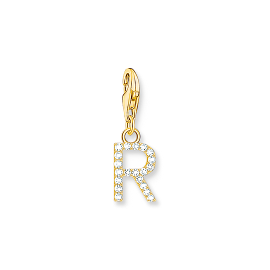Thomas Sabo Anhänger Charm-Club Buchstabe R Vergoldet Gelbgold Zirkonia Weiß 1981-414-14 Thomas, Sabo, Anhänger, Charm-Club, Buchstabe, R, Vergoldet, Gelbgold, Zirkonia, Weiß, 1981-414-14, Zubehor, Ohrring, Schmuck, Person