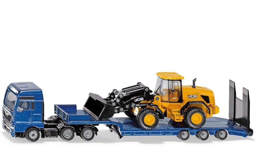 Siku_Man_Lkw_Mit_Tieflader_Und_Jcb_Radlader, Maschine, Rad
