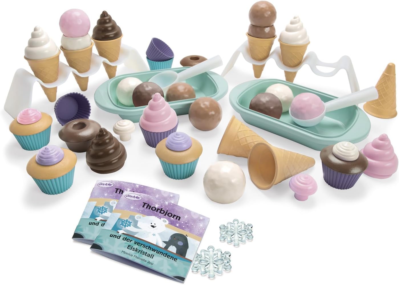 Dantoy 7053 BIO Cupcake- und Eisset - 56-teiliges Spielset für Kinder ab 2 Jahren