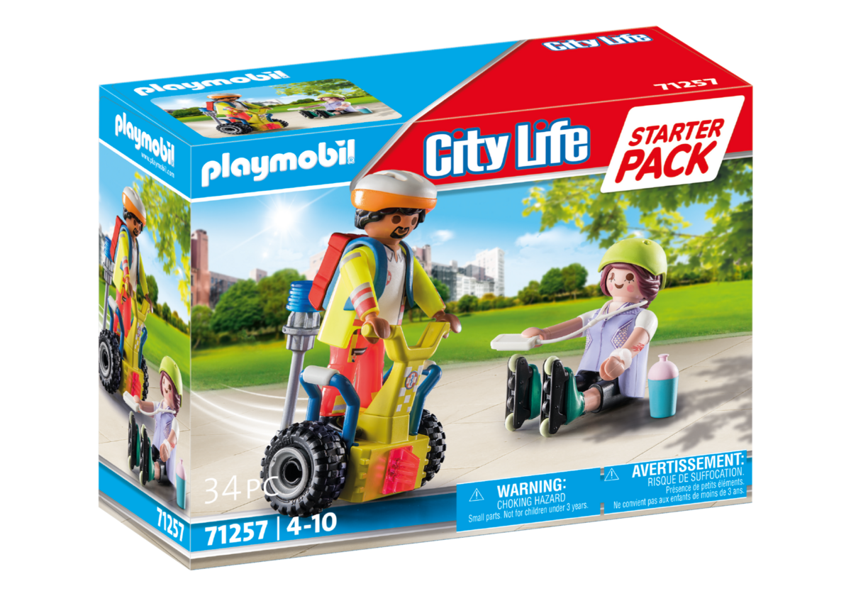 PLAYMOBIL, 71257, Starter, Pack, Rettung, mit, Balance-Racer, Kart, Fahrzeug, Person, Rad, Helm