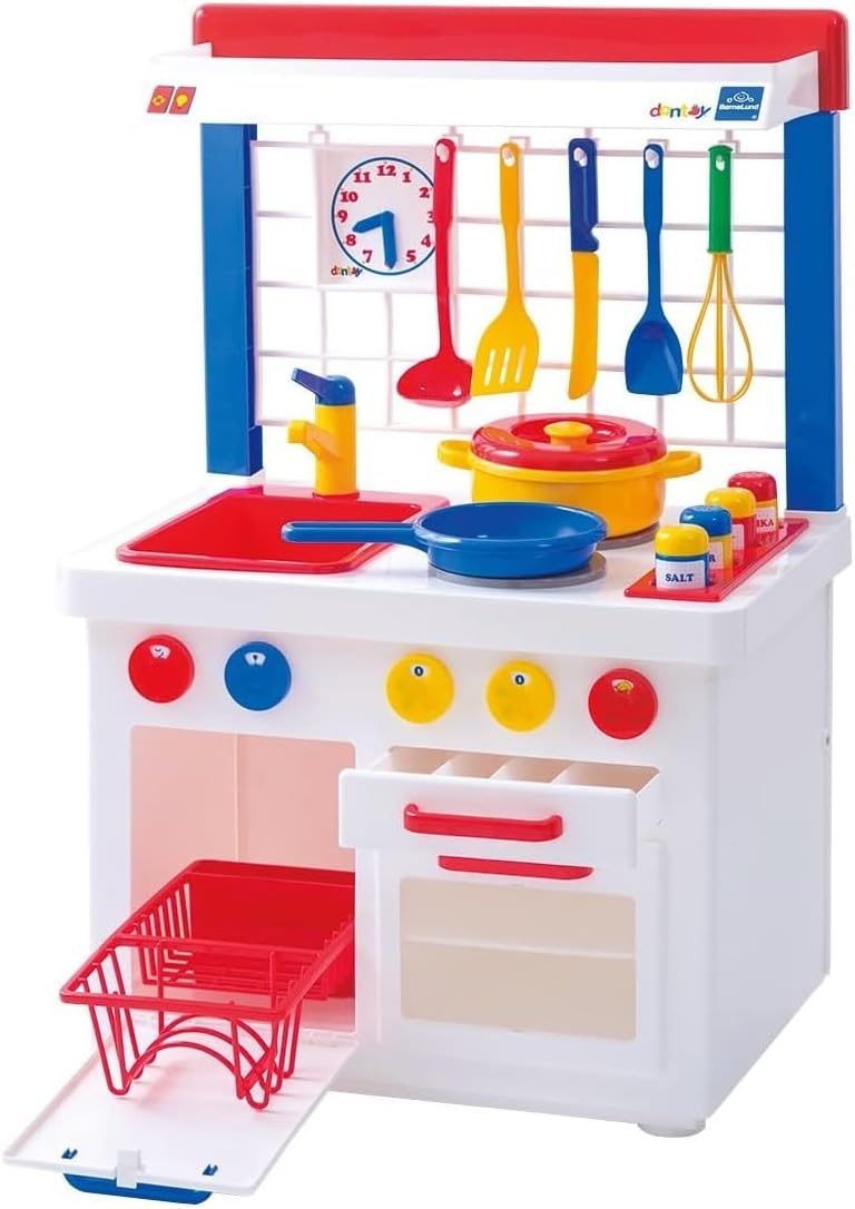 Dantoy 4240 Spielküche Weiß - Kinderküche mit Zubehör, H: 72 cm