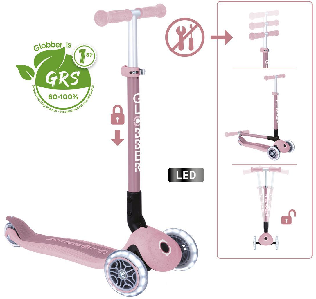 GLOBBER PRIMO FOLDABLE LIGHTS ECO beere, mit Leuchtrollen GLOBBER, PRIMO, FOLDABLE, LIGHTS, ECO, beere, mit, Leuchtrollen, Roller, Transport, Fahrzeug, Rad, E-Scooter, Roller, Transport, Fahrzeug, Rad, E-Scooter, Roller, Transport, Fahrzeug, Rad, E-Scooter