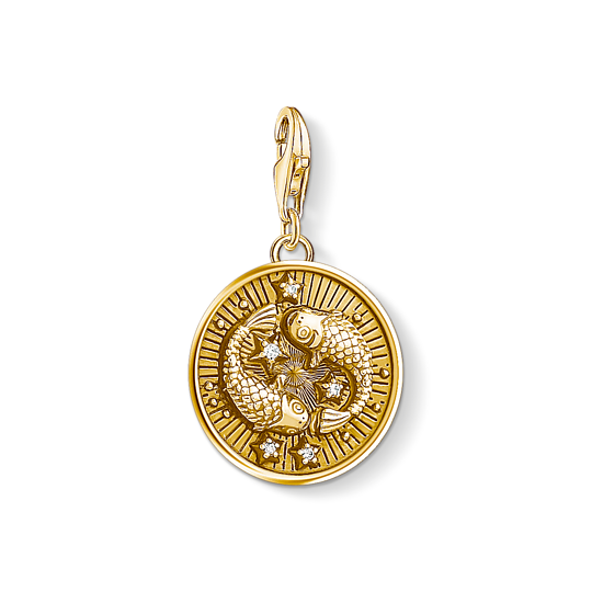 Thomas Sabo Anhänger Charm-Club Sternzeichen Fische 925 Sterling Silber Vergoldet Gelbgold Zirkonia 1651-414-39 Thomas, Sabo, Anhänger, Charm-Club, Sternzeichen, Fische, 925, Sterling, Silber, Vergoldet, Gelbgold, Zirkonia, 1651-414-39, Zubehor, Gold, Anhänger
