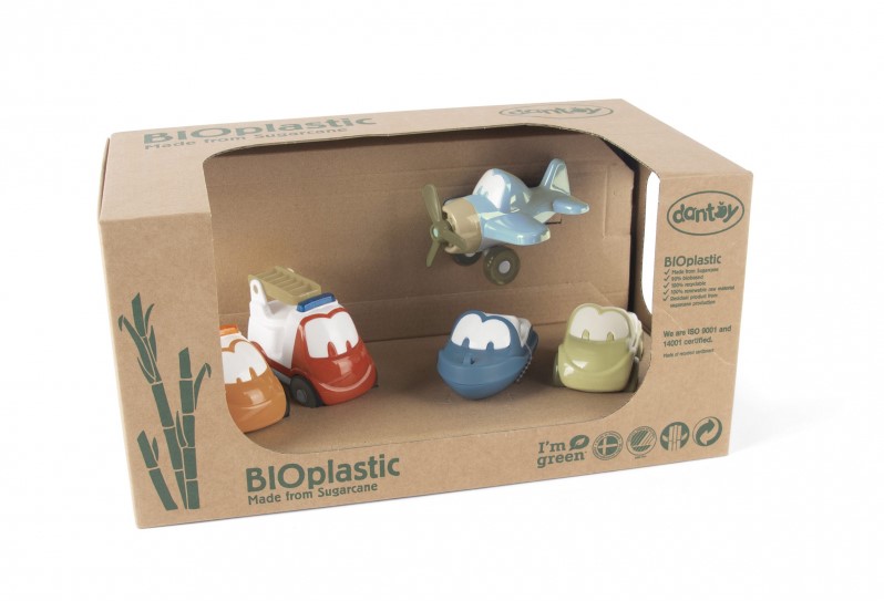 Dantoy 5652 BIO Funcars - Fahrzeug-Set aus Bioplastik in Geschenkbox