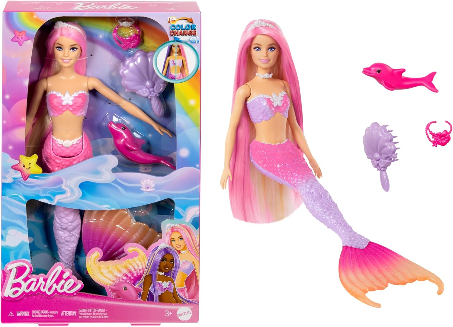 Mermaids New Feature Mermaid mit Farbwechsel HRP97 Figur, Puppe, Spielzeug, Barbie, Person
