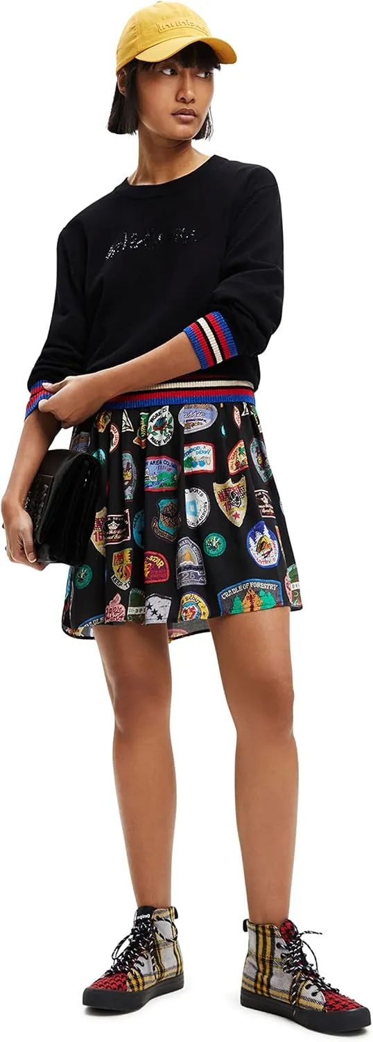 Desigual Damen Pullover - Strickpullover mit Glitzerdetails 22WWJF152000 GR. XXL